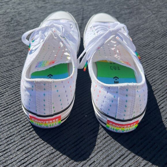 Converse Chuck Taylor All-Star Ox Pride White Rainbow Men's Sz 12 - Picture 4 of 9